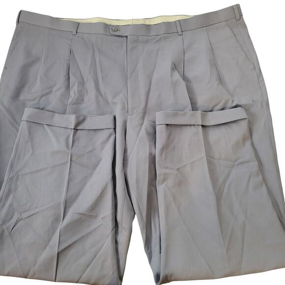 Men's Gray size 55 L gray dress pants 100% wool - Picture 1 of 8